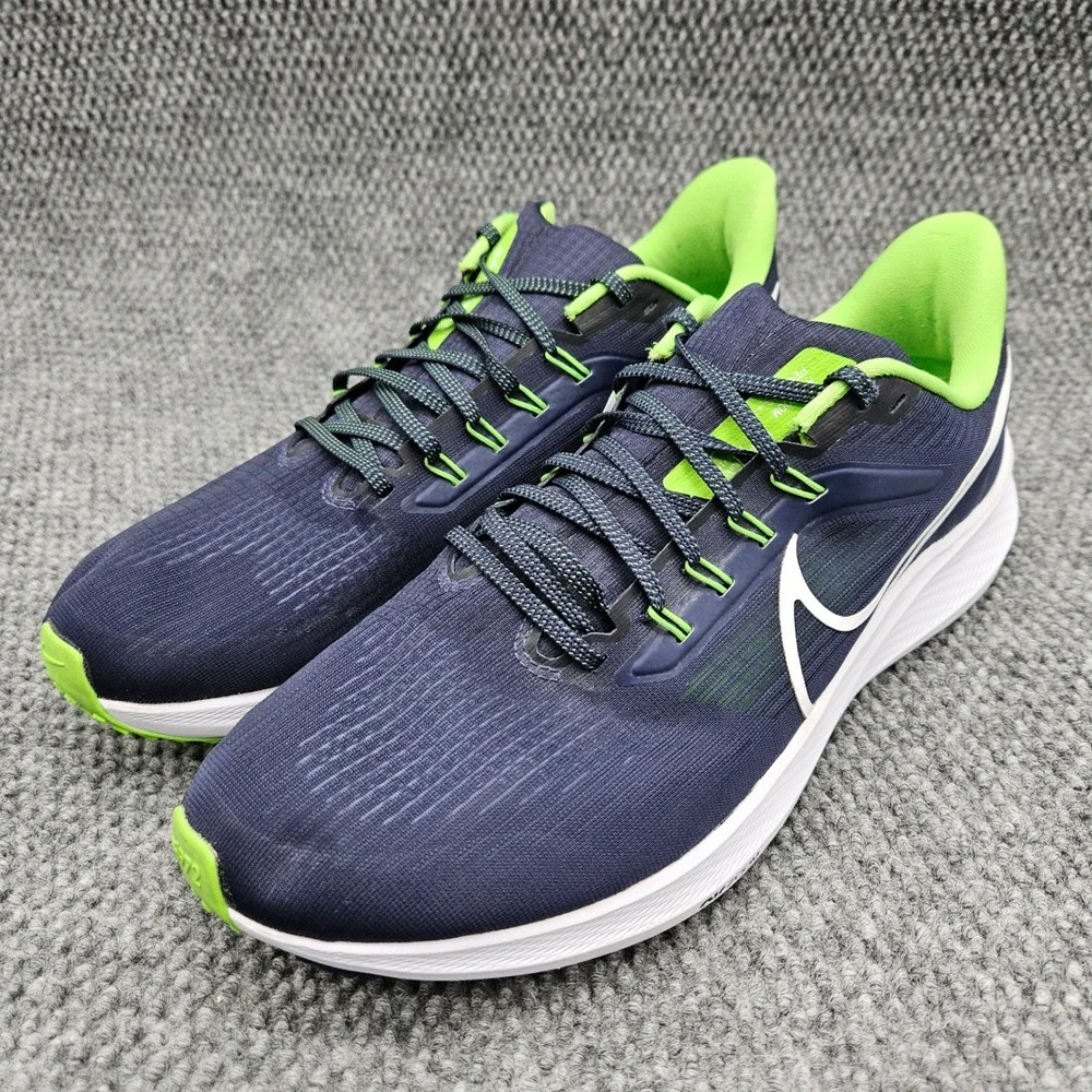 Nike Mens 13 Blue Air Zoom Pegasus 39 Seattle Seahawks NFL Running Shoes Sneaker